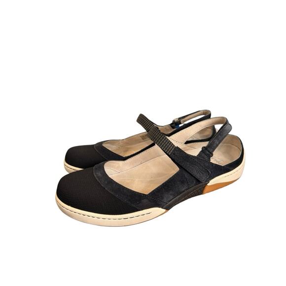 Dansko Shoes Size 39 US 8 Mary Jane Black Suede Canvas Flats Sneakers Comfort - Picture 5 of 11